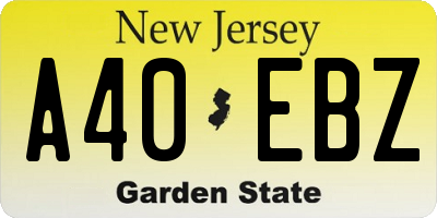NJ license plate A40EBZ