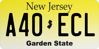 NJ license plate A40ECL