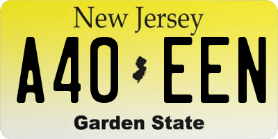NJ license plate A40EEN