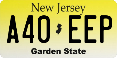 NJ license plate A40EEP