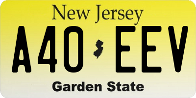 NJ license plate A40EEV