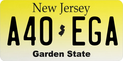NJ license plate A40EGA