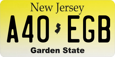 NJ license plate A40EGB