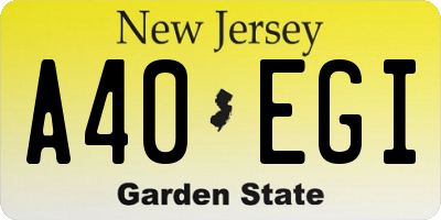 NJ license plate A40EGI
