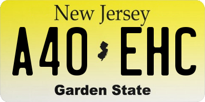 NJ license plate A40EHC