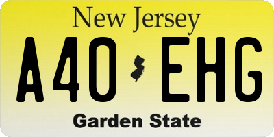 NJ license plate A40EHG