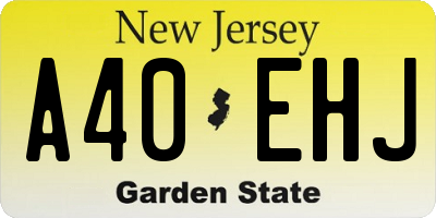 NJ license plate A40EHJ