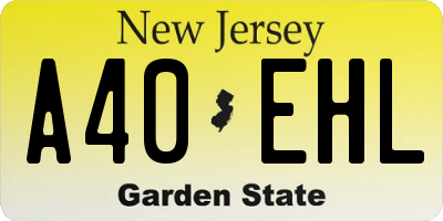 NJ license plate A40EHL