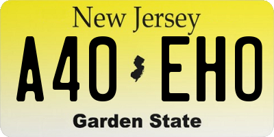 NJ license plate A40EHO