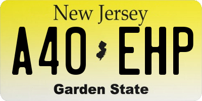 NJ license plate A40EHP