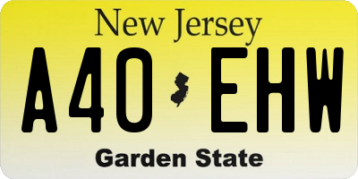 NJ license plate A40EHW
