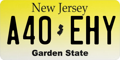 NJ license plate A40EHY