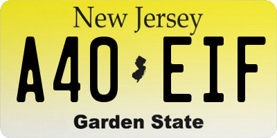 NJ license plate A40EIF