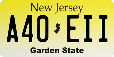 NJ license plate A40EII
