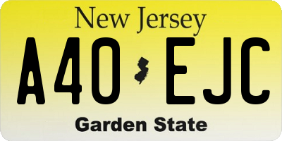 NJ license plate A40EJC