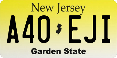 NJ license plate A40EJI