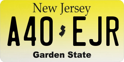 NJ license plate A40EJR