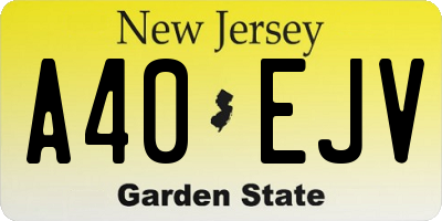 NJ license plate A40EJV