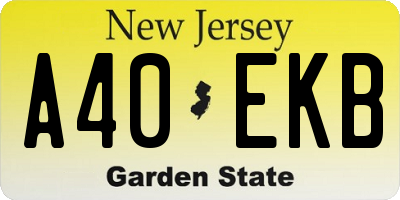 NJ license plate A40EKB