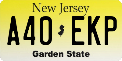 NJ license plate A40EKP