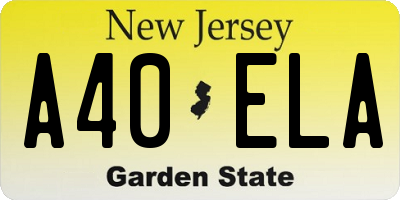 NJ license plate A40ELA