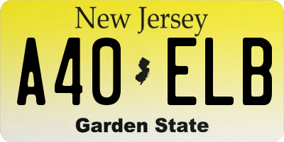 NJ license plate A40ELB
