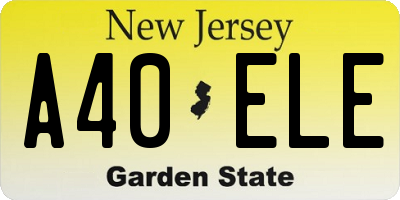 NJ license plate A40ELE