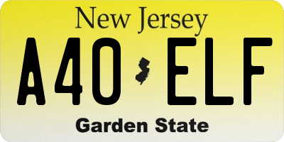 NJ license plate A40ELF