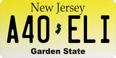 NJ license plate A40ELI
