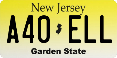 NJ license plate A40ELL