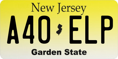 NJ license plate A40ELP
