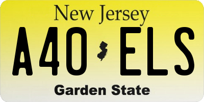 NJ license plate A40ELS