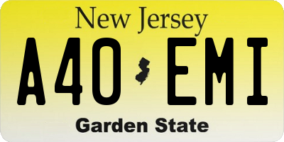 NJ license plate A40EMI
