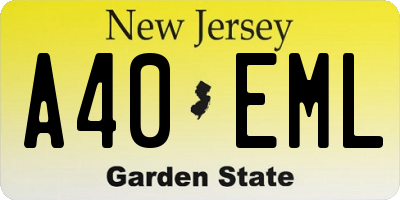 NJ license plate A40EML