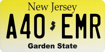 NJ license plate A40EMR