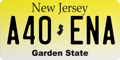 NJ license plate A40ENA