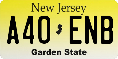 NJ license plate A40ENB