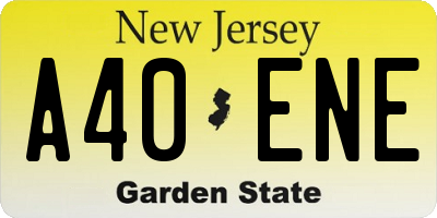 NJ license plate A40ENE