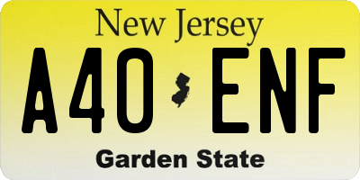 NJ license plate A40ENF