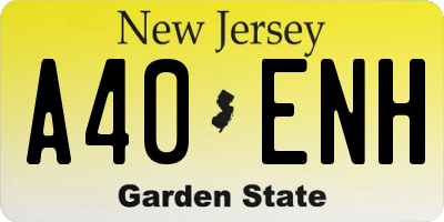 NJ license plate A40ENH