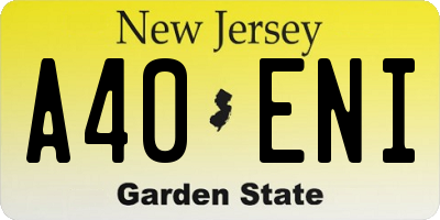 NJ license plate A40ENI