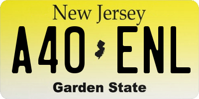 NJ license plate A40ENL