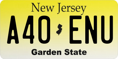 NJ license plate A40ENU
