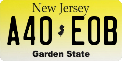 NJ license plate A40EOB