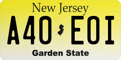 NJ license plate A40EOI