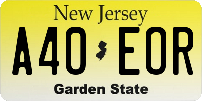 NJ license plate A40EOR