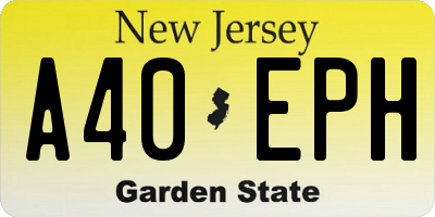NJ license plate A40EPH