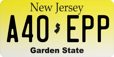 NJ license plate A40EPP