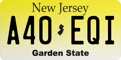 NJ license plate A40EQI