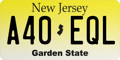 NJ license plate A40EQL